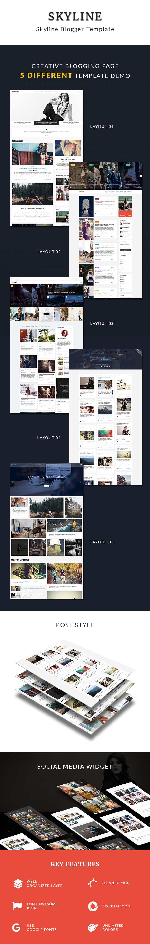 Skyline - PSD template for Bloggers, News and Magazine - 1
